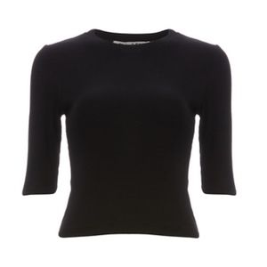 Michael Stars SoHo cropped knit ribbed fit tee